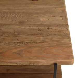 Dandy - table d'appoint rect. 50x42cm bois pin recyclé et pieds métal