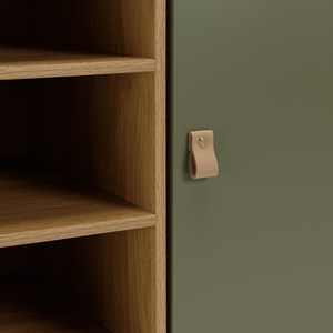 Ethan - buffet 1 porte 3 tiroirs 3 niches bois naturel vert