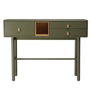 Ethan - console 3 tiroirs et 1 niche en bois naturel vert