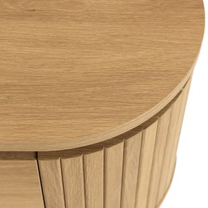Ethan - meuble tv arrondi bois couleur naturelle 3 portes
