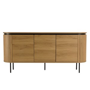 Ethan - buffet arrondi bois couleur naturelle 3 portes