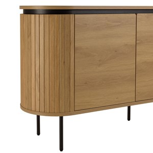 Ethan - buffet arrondi bois couleur naturelle 3 portes