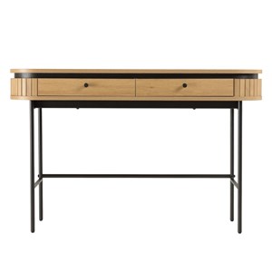 Ethan - console arrondie bois 2 tiroirs couleur naturelle