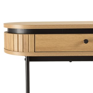 Ethan - console arrondie bois 2 tiroirs couleur naturelle