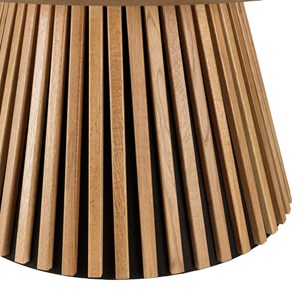 Sya - table basse ronde d80 décor et chêne naturel pied à motif strié