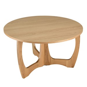 Sya - table basse ronde d80 décor et chêne naturel pied ajouré