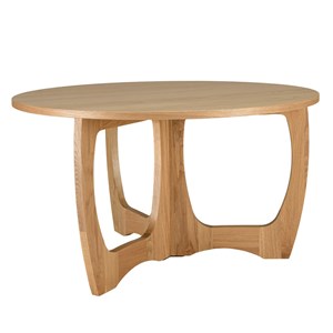 Sya - table basse ronde d80 décor et chêne naturel pied ajouré