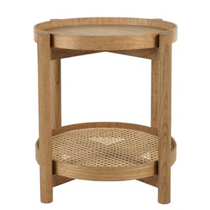 Amy - table d'appoint en mindi 45.5cm avec tablette en rotin naturel amy