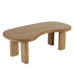 Amy - table basse 120cm forme vague en bois de mindi amy