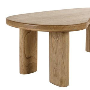 Amy - table basse 120cm forme vague en bois de mindi amy