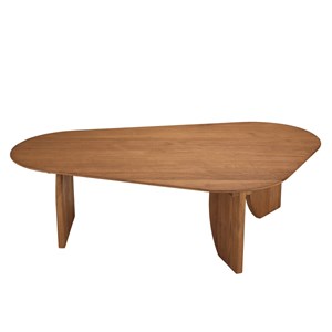 Sixtine - table basse forme organique 120x80cm en bois de teck recyclé