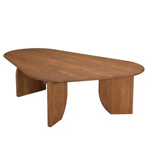 Sixtine - table basse forme organique 120x80cm en bois de teck recyclé