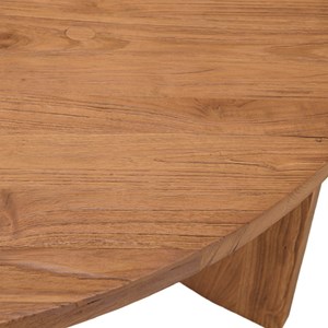 Sixtine - table basse ronde 100x100cm en bois de teck recyclé