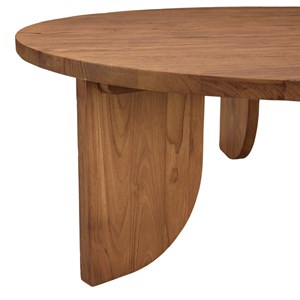 Sixtine - table basse ronde 100x100cm en bois de teck recyclé