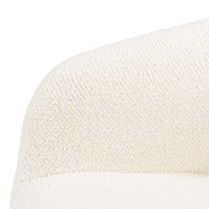 Mina - chaise de bureau à roulettes en tissu écru dossier ouvert