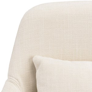Mina - chaise de bureau à roulettes en tissu beige dossier carré