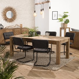 Sandy - table à manger 200x90cm bois pin recyclé