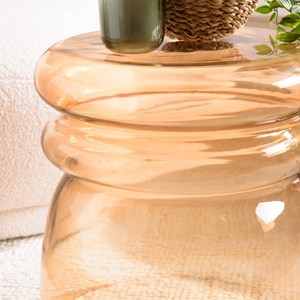 Hortense - table d'appoint design en verre fumé couleur marron clair