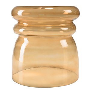 Hortense - table d'appoint design en verre fumé couleur marron clair