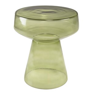Hortense - table d'appoint design en verre transparent couleur vert