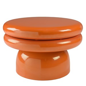 Hortense - table d'appoint design en fer couleur orange fluo