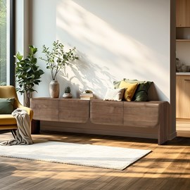 Romy - meuble tv 4 portes en bois de mindi