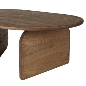Romy - table basse 140cm forme organique en bois de mindi