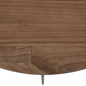 Romy - table basse ronde 80x80cm en bois de mindi pieds en métal noir