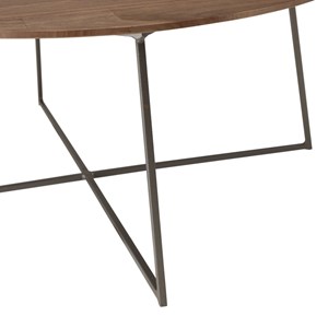 Romy - table basse ronde 80x80cm en bois de mindi pieds en métal noir