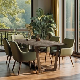 Romy - table à manger rectangulaire 200x100cm bois de mindi