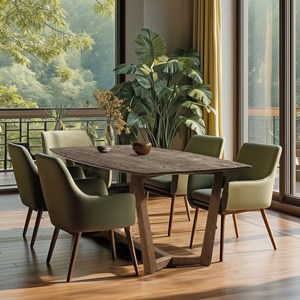 Romy - table à manger rectangulaire 200x100cm bois de mindi