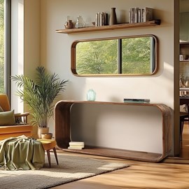 Romy - console design arrondi en bois de mindi