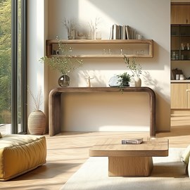 Romy - console épurée en bois de mindi
