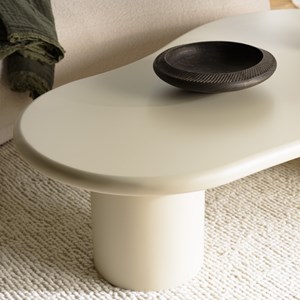 Ugo - table basse forme organique couleur beige effet béton