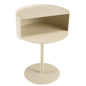 Agathe - table d'appoint ronde en acier beige d35cm
