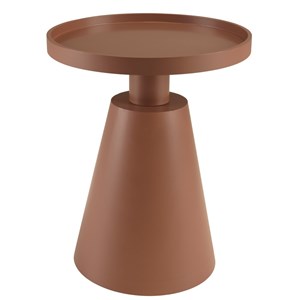 Agathe - table d'appoint ronde en bois peint terracotta d38cm