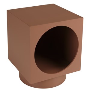 Agathe - table d'appoint carrée 34x34cm en bois peint terracotta