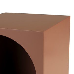 Agathe - table d'appoint carrée 34x34cm en bois peint terracotta