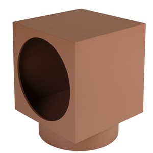 Agathe - table d'appoint carrée 34x34cm en bois peint terracotta