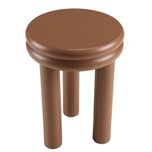 Agathe - table d'appoint ronde en bois peint terracotta d35cm