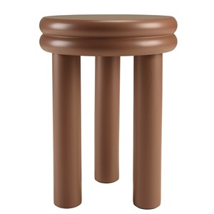 Agathe - table d'appoint ronde en bois peint terracotta d35cm