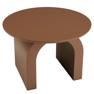 Agathe - table basse ronde en bois laqué terracotta d60cm