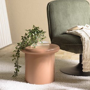 Agathe - table d'appoint ronde en bois peint marron d40cm