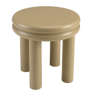 Agathe - table d'appoint ronde en bois peint taupe d40cm
