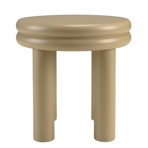 Agathe - table d'appoint ronde en bois peint taupe d40cm