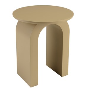 Agathe - table d'appoint ronde en bois laqué taupe d40cm