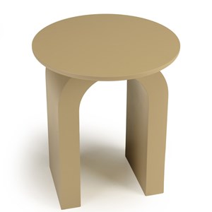 Agathe - table d'appoint ronde en bois laqué taupe d40cm