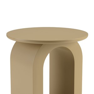 Agathe - table d'appoint ronde en bois laqué taupe d40cm