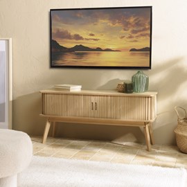 Agathe - meuble tv 100x30cm en bois couleur naturelle