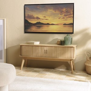 Agathe - meuble tv 100x30cm en bois couleur naturelle